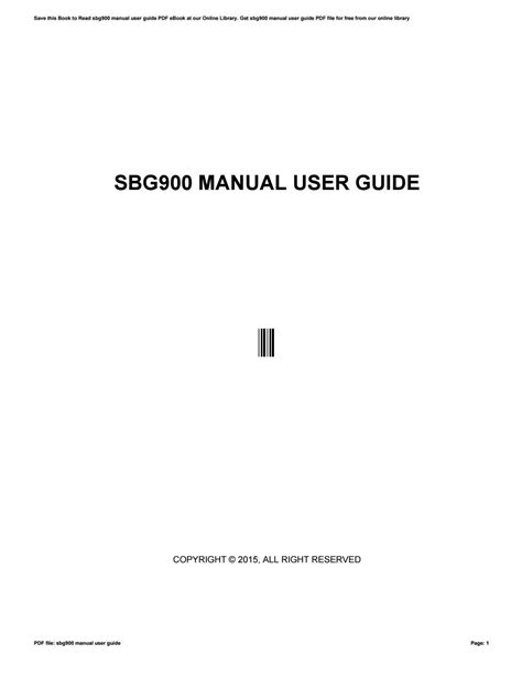 sbg900 manual user guide Doc