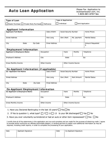 sbi auto loan application form Doc