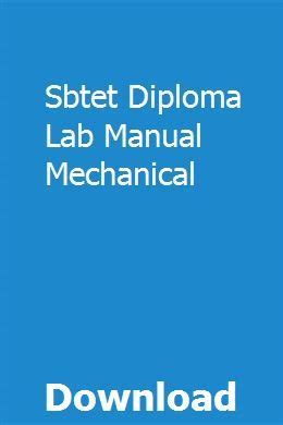 sbtet diploma lab manual mechanical PDF