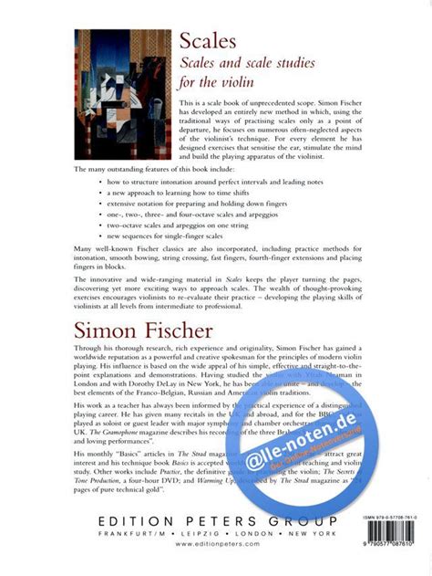 scales scales and scale studies for the violin by simon fischer PDF