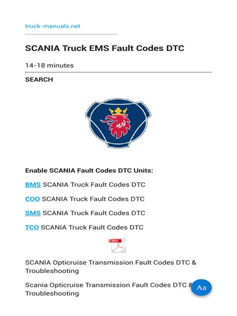 scania fault codes abs Ebook Kindle Editon