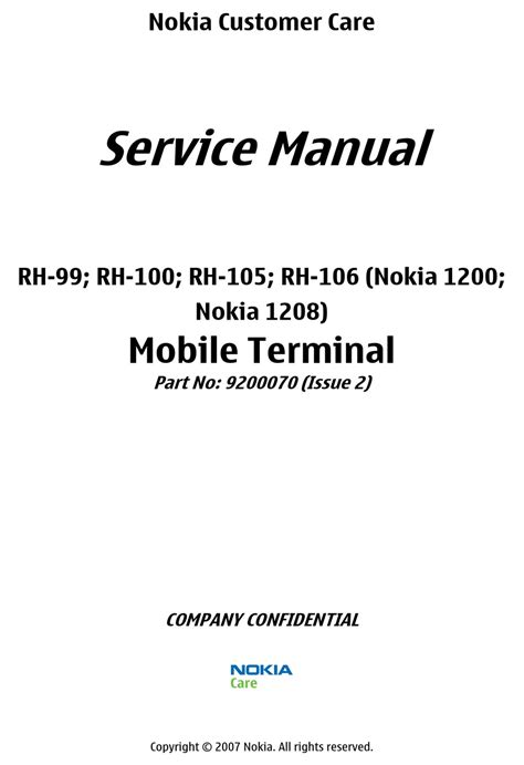 scematic and manual service nokia Epub