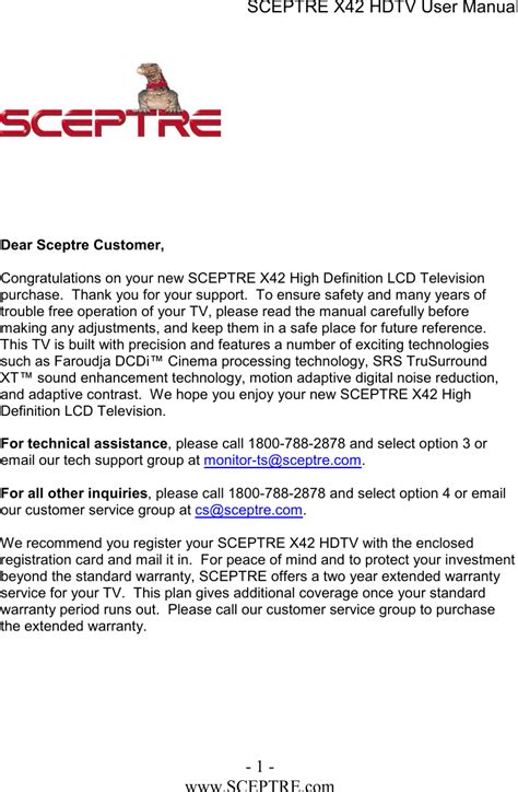 sceptre technologies user guide PDF