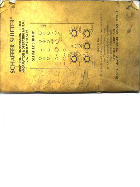 schaffer shifter manual Doc