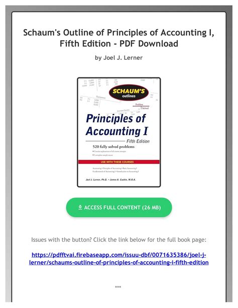 schaum s outline of principles of accounting i fifth edition Ebook Doc