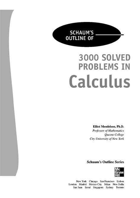schaums 3 000 solved problems in calculus schaums outlines Reader