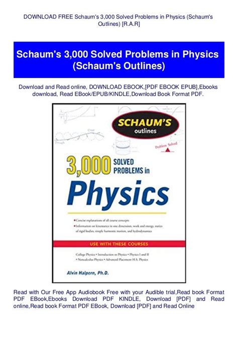 schaums 3 000 solved problems in physics schaums outlines PDF