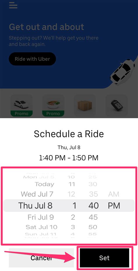 schedule a ride for uber