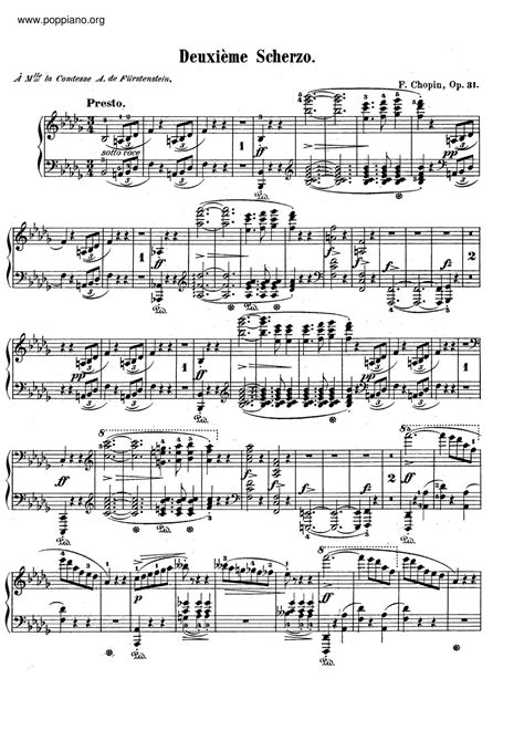 scherzo no 2 in b flat minor op 31 sheet music piano solo Kindle Editon