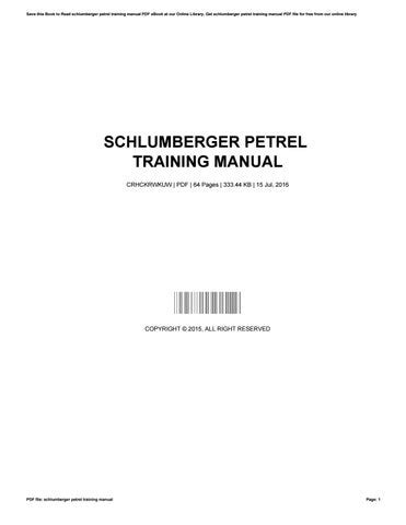 schlumberger-petrel-manual-pdf Kindle Editon