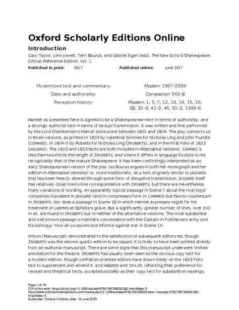 scholarly journals on hamlet Reader