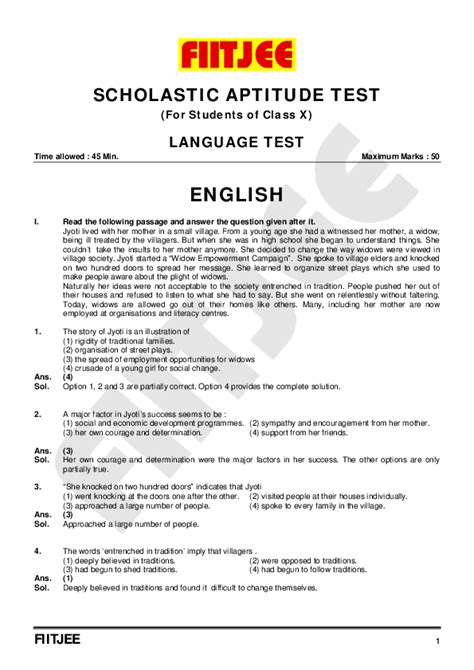 scholastic aptitude test sample papers Doc