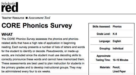 scholastic red phonics survey student materials Kindle Editon