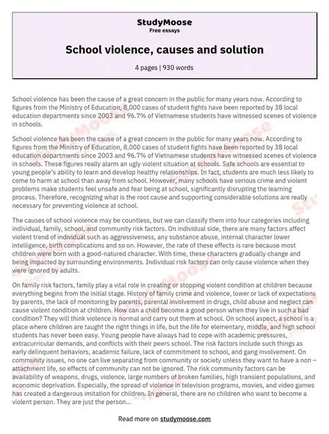 school violence essay papers Reader