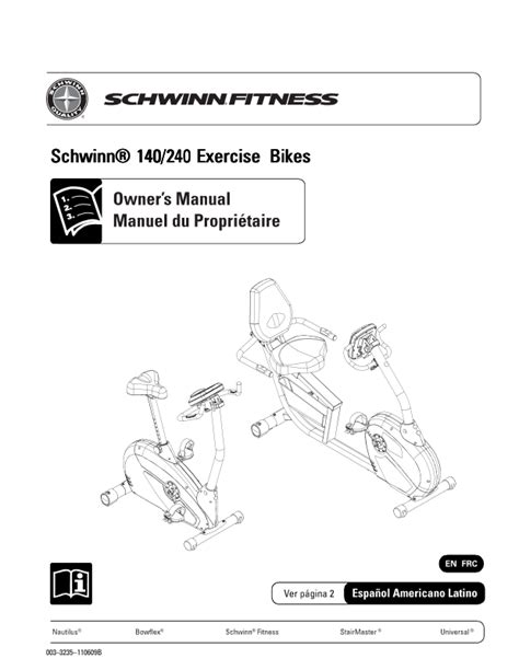 schwinn 140 user manual Reader
