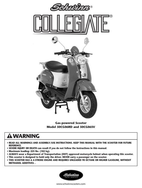 schwinn motor scooter manual PDF