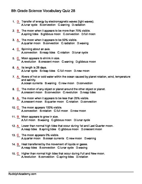 science notebook answers grade 8 Reader