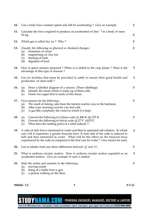 science sample paper for class 9 sa1 Epub