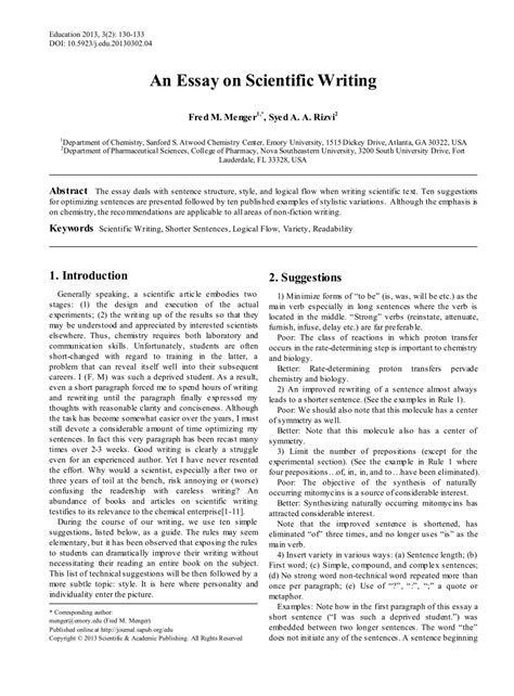 science writing examples