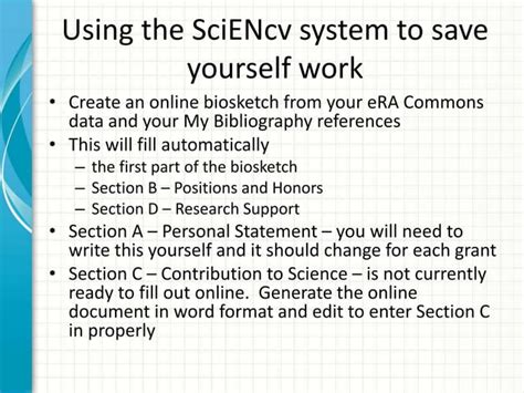 Sciencv Biosketch Template