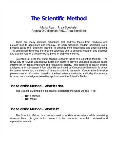 scientific method paper example Doc