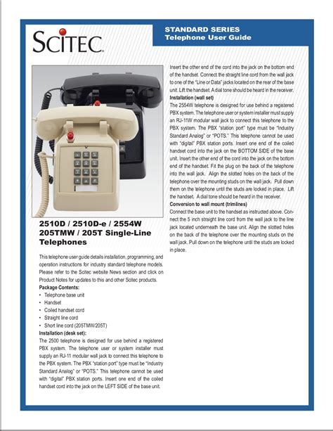 scitec telephone owners manual Reader