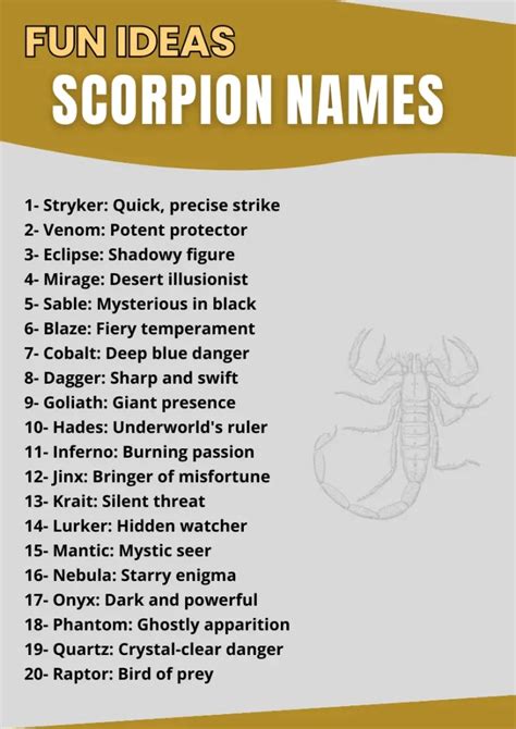 scorpion names