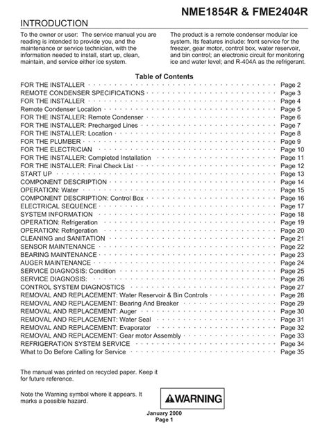 scotsman fme2404r owners manual PDF
