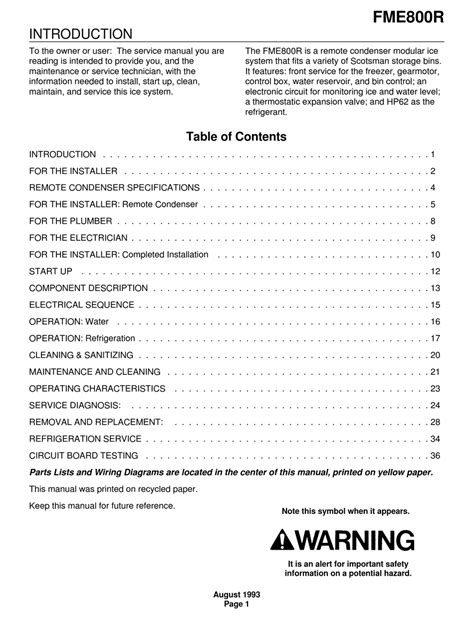 scotsman fme800r owners manual PDF