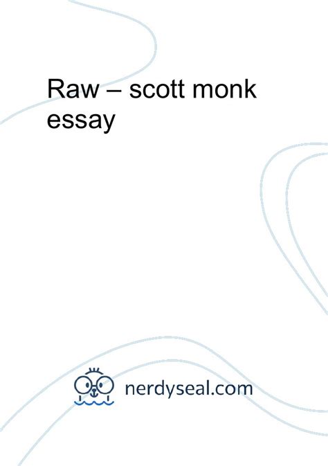 scott monk raw essay Kindle Editon