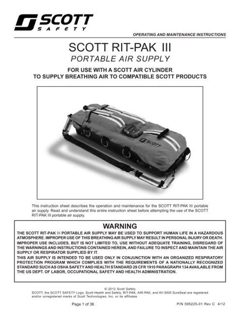 scott rit pak ii manual pdf Epub