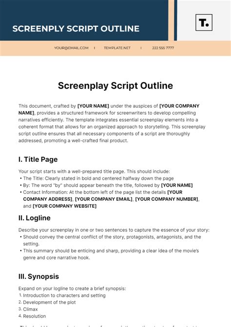 Script Writing Template For Pages