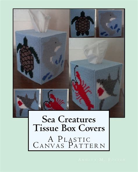 sea creatures tissue box covers a plastic canvas pattern PDF