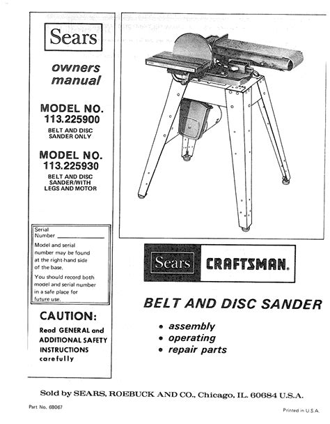 sears belt sander manual Reader