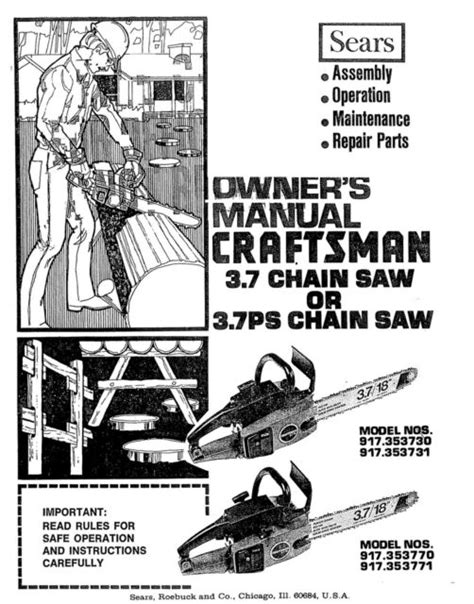 sears chainsaw instruction manual PDF