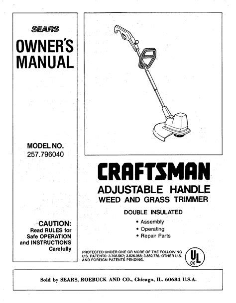 sears craftsman weed eater repair manuals PDF