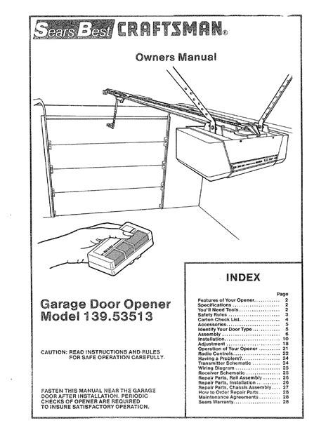 sears garage door opener installation manual Kindle Editon