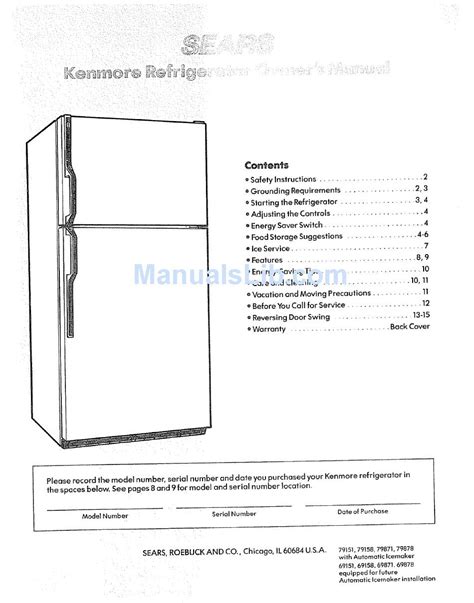 sears refrigerator repair manual Kindle Editon