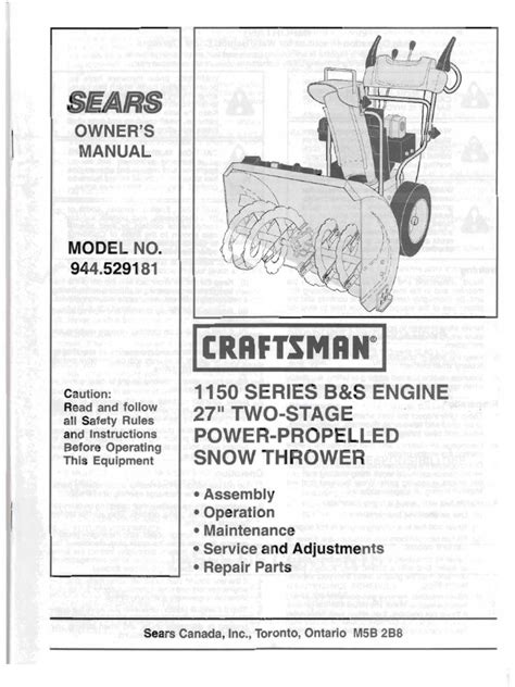 sears snow thrower manual Epub