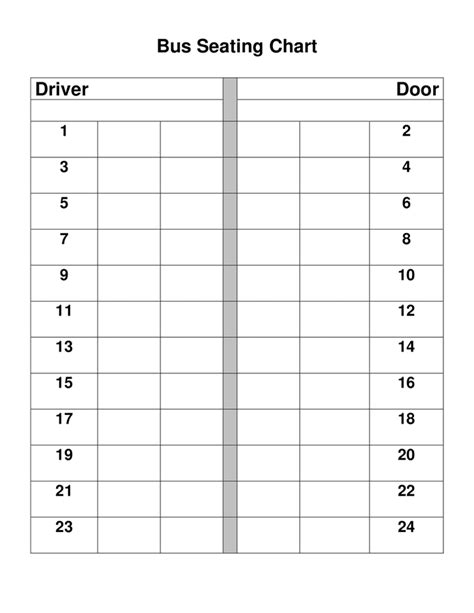 Seating Chart For Bus