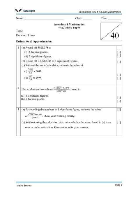 secondary school exam papers 2012 Kindle Editon