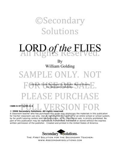 secondary solutions lord of the flies answers Kindle Editon