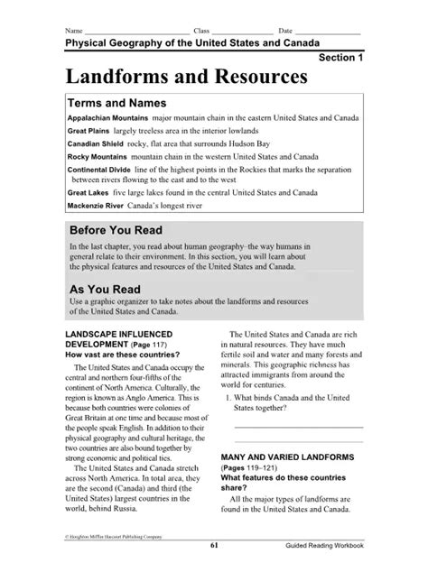section 1 landforms and resources guided answers Kindle Editon