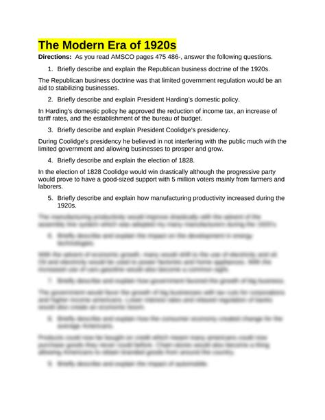 section 1 modern era edition answer Reader