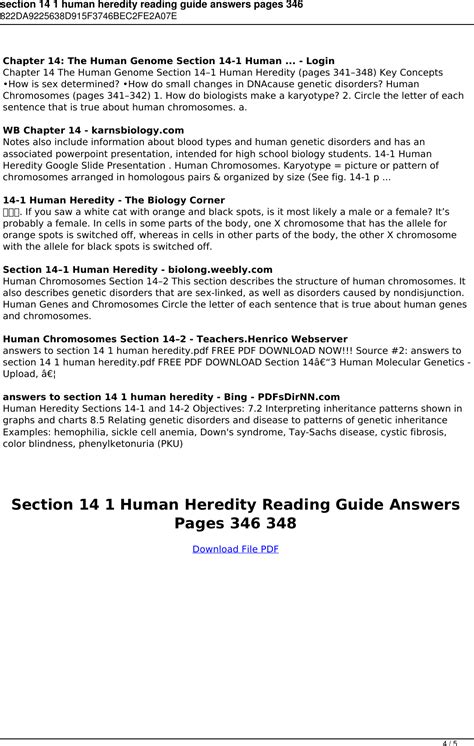 section 14 1 human heredity reading guide Reader