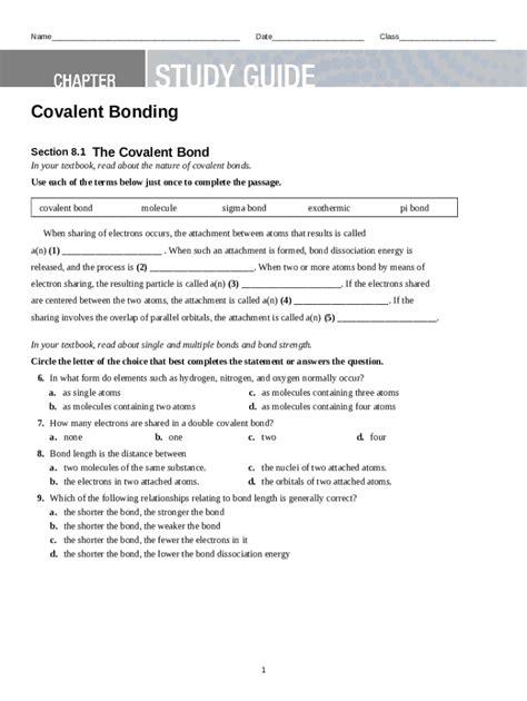 section 8 covalent bonding guide answers pdf Epub