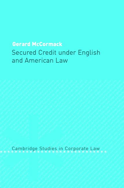 secured credit under english and american law Epub