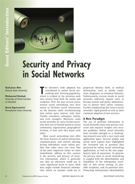 security and privacy in social networks Kindle Editon