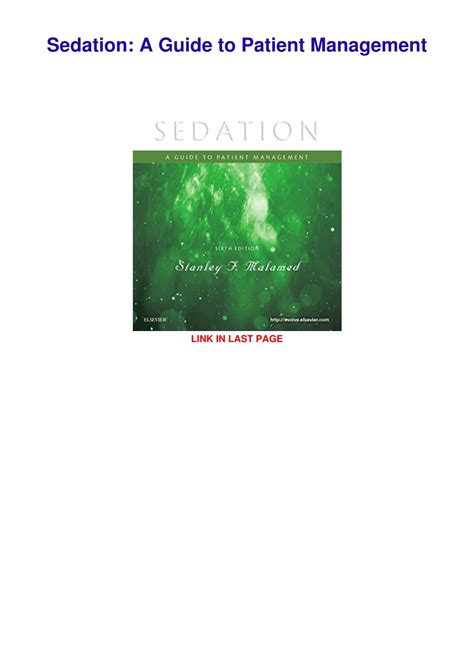 sedation a guide to patient management 5e Doc