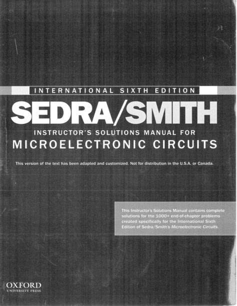 sedra smith microelectronic circuits 6th edition solution manual Epub